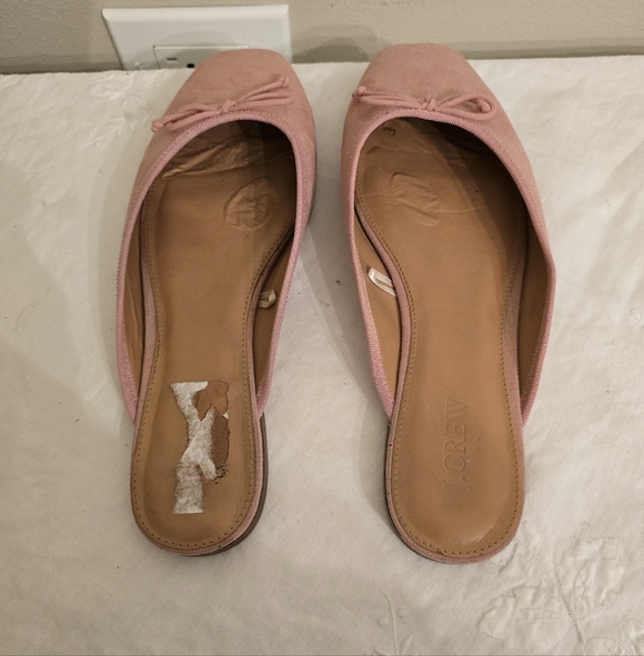 J. Crew Dusty Rose Suede Like Slip-On Ballet Mules Size 9 - Picture 4 of 7